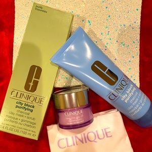 CLINIQUE charcoal clay mask and scrub